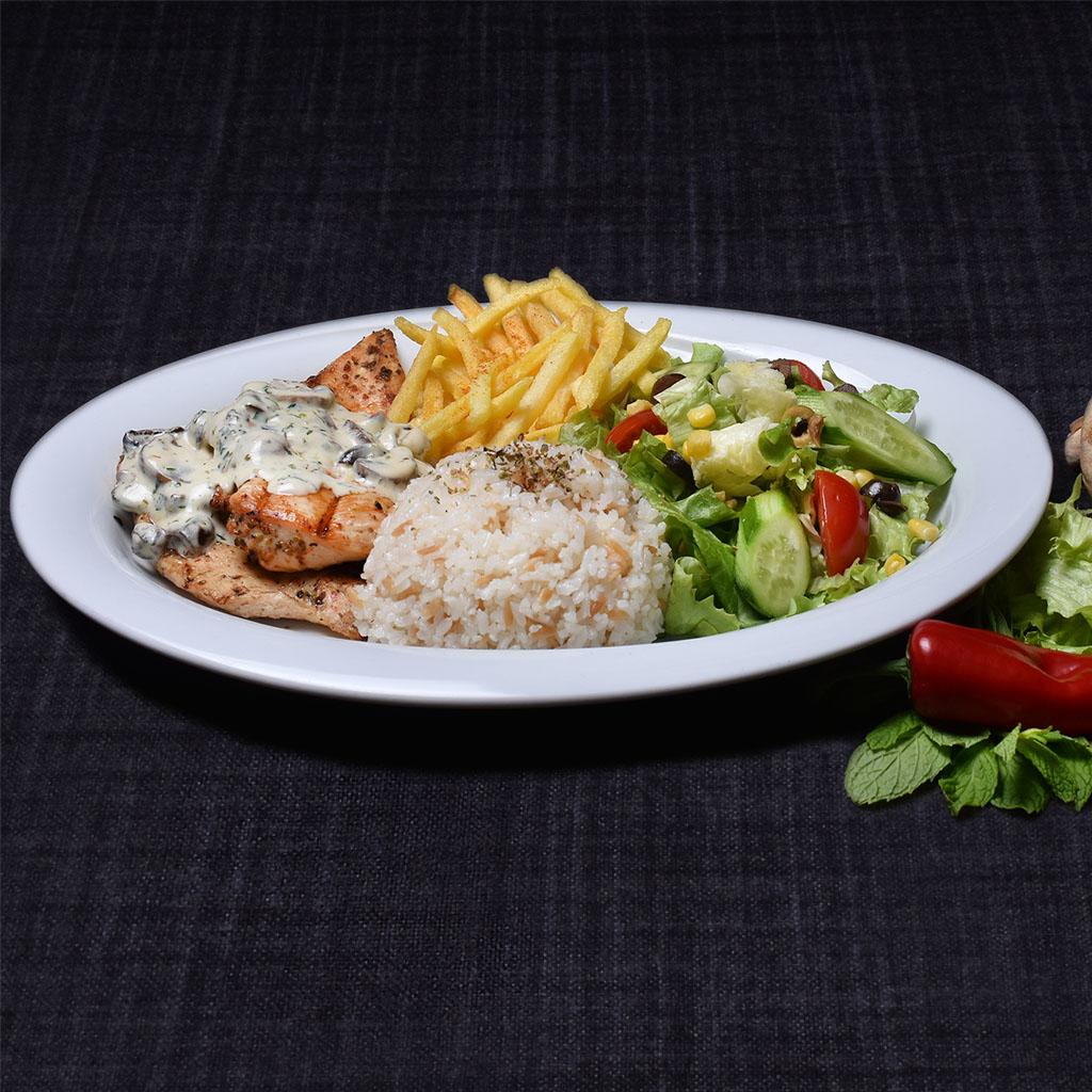 دجاج بصلصة الفطر